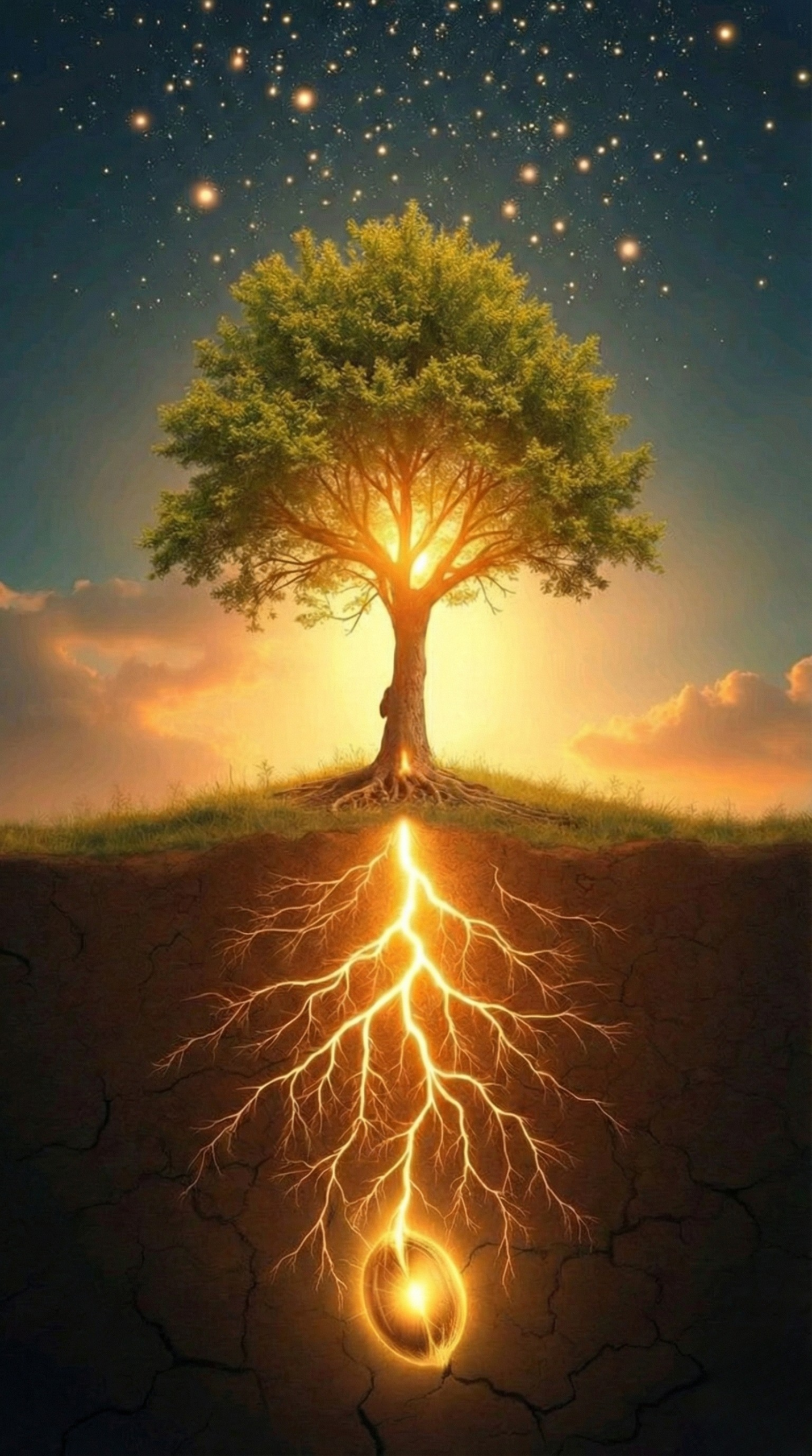 مسار النمو الشجرة الذهبية المضيئة